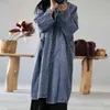 Johnature Kobiety Linen Vintage Trench Płaszcze Luźne O-Neck Wiatrówka Jesień 3Colour Plus Size Kobiety Ubrania Trench Coat 210521