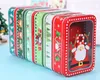 8 Cute Pattern Christmas Tin Boxes Gift Packing Box Children Candy Cookies PackageSanta Claus Snowman Design Metal Storage Rectangle Case Xmas Favor Decor