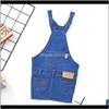 Vestuário Suprimentos Home Jardim Gota entrega 2021 Denim Sling Dress Francês Bulldog Roupas Saia Fashion Cog Fato Jean Pet Roupas para SM