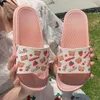 Letnie buty pantofelowe Kreskówki Cute Owoce Otwarte Otwarte Flip Flip Flops Outdoor Soft Bottom Beach Slides Sandals Kobieta QQ790 210625