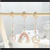 Mobiler dekorera barnkammare Baby Kids Maternity Drop Delivery 2021 Toys Rainbow Hanging Play Gym Childrens Room Decoration Toy Moon Bell Mont