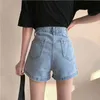 Estate Plus Size S-5XL Stile coreano Denim Shorts Donne Zipper Pantaloni corti Pantaloni Jeans Vita alta Femmina 210421