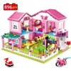 896 pz Città Ragazza Amici Grande Giardino Villa Modello Building Blocks Brick Yacht Playmobil Mattoni High Tech Giocattoli Per I Regali Dei Bambini Q0624