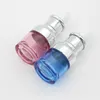 20 ml 30 ml luxe glazen druppelfles Unieke serumflessen blauw met speciale zilveren deksel Matige prijs