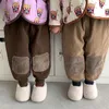 Pantalons en peluche pour enfants pantalons de loisirs épais pour filles patch 2021 nouveaux vêtements pour garçons hiver bébé coton chaud vêtements standard