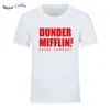 Mannen Korte Mouw The Office TV Show Dunder Mifflin Paper T-shirt O-hals Tee Shirts voor Afdrukken Katoen T-shirt 210706