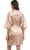 Champagne gold bride robe women bathrobe satin bridal party shower gift bridesmaid getting married wedding robes 210901