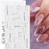 1 Vel Wit Reliëf Bloem Kant nail Sticker 5D Bloemen Bruiloft Nagels Art Design Vlinder Manicure Decals