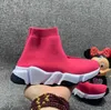 Com Caixa Hight Top Kids Sock Sockers Childrens Infantil Designers Speed ​​Runner Sapatos Itália Design Contrasted Impresso Reciclado Tripulações Triple-Preto Branco Vermelho