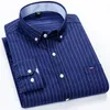 Men039S Shirts plus taille 5xl 6xl 7xl Coton Oxford Stripe Plaid Business Casual Long Mancheve Men Men Gat Guy Woard Cloth4910428