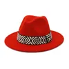 Chapeaux à large bord chapeau Fedora hommes femmes tricoté à la main feutre décoratif mélange de laine artificielle hiver melon dame Jazz