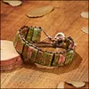Charm-Armbänder, Schmuck, handgefertigt, Röhrenform, klares Naturstein-Armband, einzelnes Seil, Wickelarmband, blau, grün, Perlenarmband für Frauen, Tropfenlieferung