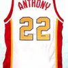 Nikivip All American Carmelo Anthony # 22 Basquete Jersey Branco Vermelho Azul Marinho Retro Mens Costurado Personalizado Qualquer Número Nome Jerseys