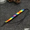 Charm armband smycken kimter lesbiska valentiner gåvor hbt flagga fläta handgjorda regnbågar gay stolt armband kärlek känslig vänskap m094fa