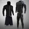 Top Men's Thermal Underwear Sets Compression Long Johns Sport Suits Tights Clothes Gym Fitness Quick Dry Basketball Tights Set 211108