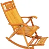 CAMP Möbler Foldadble Bamboo Gungstol Recliner Rest Lounge Deck Reclining Rocker med fotmassagerager 150kg