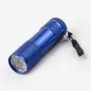 500pcs/lot Mini Portable UV Ultra Violet Blacklight 9 LED Flashlight Torch Light Lamp