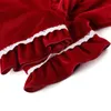 Winter Velour Red Pyjamas Fancy Sister Christmas Baby Girls Nightwear Frill Smock Nightdress 211130