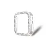 Double Row Diamond Watch Case dla Zegarek Apple 38mm 42mm 40mm 44mm PC Zintegrowany Szkło Hartowane Film Pełny ekran Ochraniacze Pokrywa Iwatch Series 6 5 4 3 SE