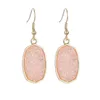 Resin Druzy Drusy Charms Earrings Oval Hexagon Fashion Dangle Earring for Women Party Gift