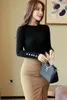 Femmes Vêtements Bouton Automne Style coréen Pull en laine à manches longues Slim-Fit Bottoming Top Femme 00i 210420