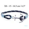 Stainless Steel Anchor Ice Blue Rope Chain Handmade Charm Bracelet Jewelry Tom Hope with Box and Tag Th4