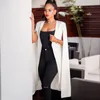 Blazer bianco Mantello con risvolto a maniche lunghe Cappotto casual con poncho diviso OL Mantello da donna