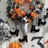 Dekoracyjne kwiaty Wieńce Halloween Dekoracji Wieniec Ghost Scena Party Prezent Prank Witch Dynia Noga 4961 Q2