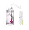 En gros mini verre Narguilé Acrylique Bongs Shisha En Plastique Fumer Eau plate-forme pétrolière bong Set Avec paille de silicone