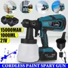 Professional Spray Guns Cordless Electric Gun High Power Home Paint Sprayer 1.8mm Nozzle Easy Spraying Portable 21V 1000ml 850W