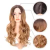 24inch human hair wigs honey brown weave ombre braiding Natural Long Curly Blonde Heat Resistant Middle Part Synthetic wigs for Women