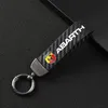 Keychains 4S läderbil Key Chain 360 -graders roterande hästskoringar för Fiat Abarth 595 500 124 Spider Accessories7188303