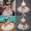 Mode Süße Prinzessin Party Kleid Kleinkind Baby Mädchen 2 Stil Ärmellose Oansatz Pailletten Floral Feste Spitze Tutu Kleid 0-10Y Q0716