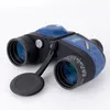 LUXUN 10X50 Waterproof Telescope HD Compass Ranging Boculars Outdoor Tourism Powerful Binoculars Blue