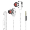 Jack Earphones Headphones Dual Moving Coil Iron Stereo Bass Wired Earbuds With Microphone