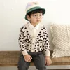 Baby Boys Leopard Wzór sweter zimowy maluch świąteczne bawełniane bawełniane bawełniane ubrania dzieci dzieci 2104197524137