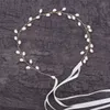 2021 perles romantiques coiffes de mariée couronnes ruban perlé bandeau femmes bandeaux diadème fête mariage mariées accessoires dames bijoux cadeau AL8863