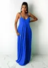 Femmes Maxi Robes Plus La Taille 3XL Été Robe Une Pièce Lâche Plage Porter Casual Solide Jupes Longues avec poches Jupe Au Sol DHL 5546