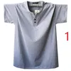 Zomer heren groot formaat losse diepte-shirt casual effen kleur T-shirt korte mouwen V-hals Tren 210420