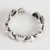 Echt 925 sterling zilver stapelbare open ring hart vinger ringen voor vrouwen trouwdag juwelen anel maat verstelbare x0715
