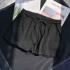 女性のショートパンツ夏のカジュアルな固体巾着のショートパンツの女の子の柔らかいクールな女性の短いs-3xl 210527のためのハイウエストの緩いショートパンツ