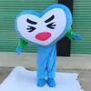Rendimiento Amor Corazón Azul Traje de mascota Halloween Navidad Vestido de fiesta de lujo gota de agua Personaje de dibujos animados Traje Carnaval Unisex Adultos Traje