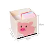 13 Inch Cartoon Animal Cube Storage Box Folding Washed Oxford Cloth Fabric Bins For Toys Organizers Basket 210922