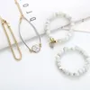 Pärlsträngar glaspärla armband hand smycken tofs mode kvinnlig pärlsk skiva fyrstycke set hela lyxanime3966177