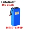 LiitoKala18650 48V 20AH battery pack high power 1000W suitable for electric bicycle battery 48V with BMS 2A charging