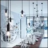 LED Rose Or Verre Pendentif Lumières Boule Accrocher Lampe Lustre Suspension Cuisine Luminaire Maison Suspendus E27 Lampes