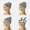 Bonnet/crâne casquettes chapeau femme automne et hiver sauvage coréen Harajuku Style Ins zèbre vaches motif dôme épaissi bonnet en laine Pros22