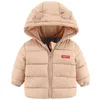 Meisje kleding katoen kinderen onderaan gewatteerde jas baby winter hooded jas oor uitloper 211027