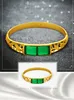 Set de style rétro en or de sable creux pour femmes avec bague de bracelet de jade naturel pur