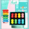 Crayons Ding раскраски для обучения обучаемые игрушки подарки Est Finger Soap Crayon Kids Safety Modeling 3D Color Brush Set Childrens Baby 6 Colory